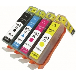 4X TUSZ HP 655 XL DO HP DESKJET 3525 4615 5525 6525 nowy chip
